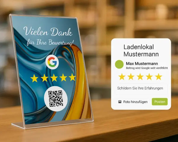 google Bewertungsbooster Aufsteller
